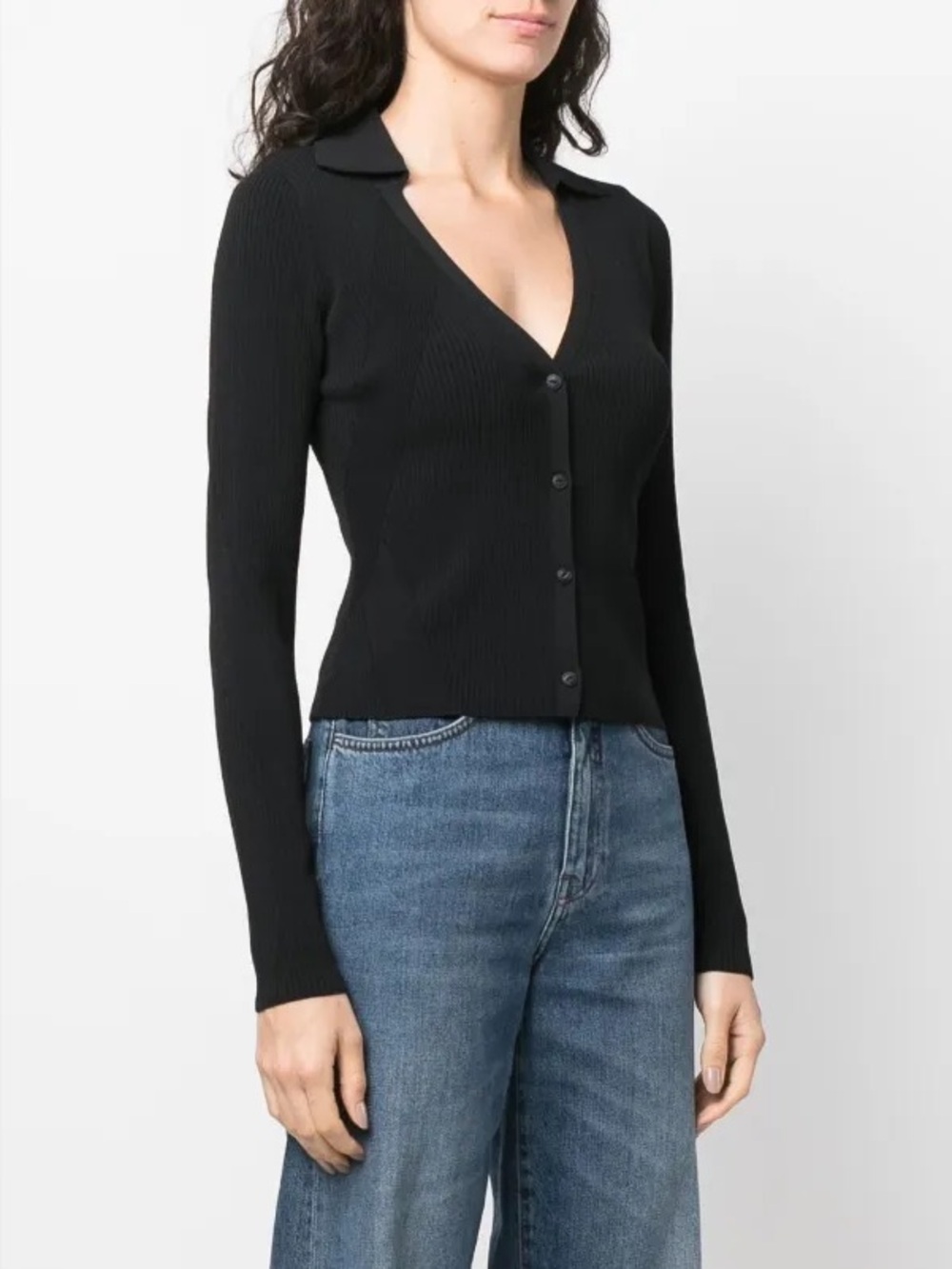 Rag & Bone black ribbed knitted cardigan